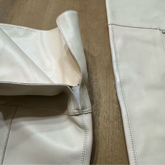 Larroude Kate Over The Knee Point Toe Boot Ivory Leather Stiletto Size 6 - Picture 13 of 17